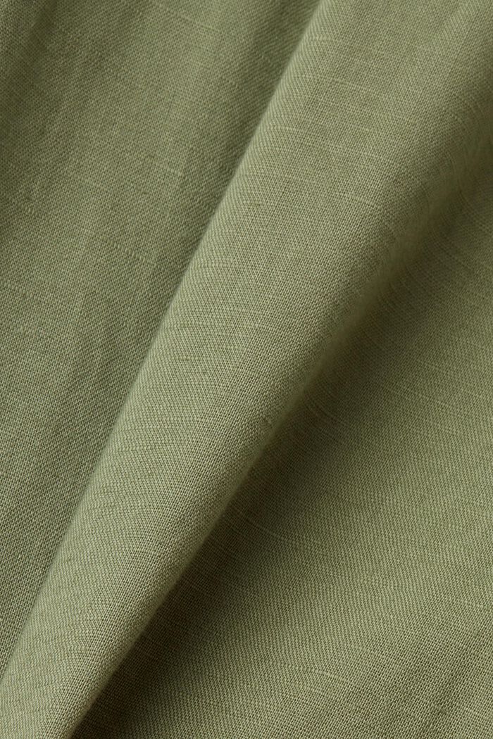 Cotton and linen blended button-down shirt, LIGHT KHAKI, detail image number 5