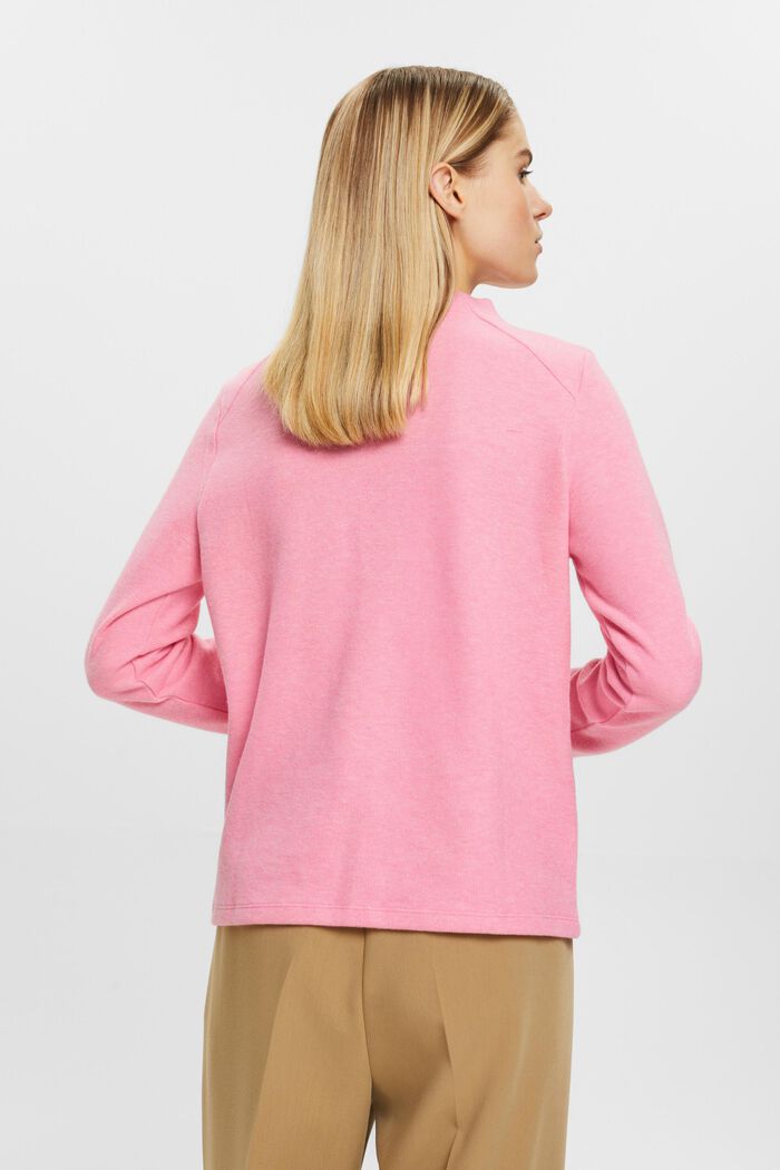 High-necked long-sleeved top, PINK FUCHSIA, detail image number 3