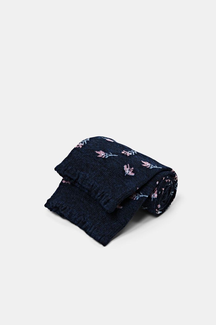2-Pack Floral Knit Socks, MARINE, detail image number 2