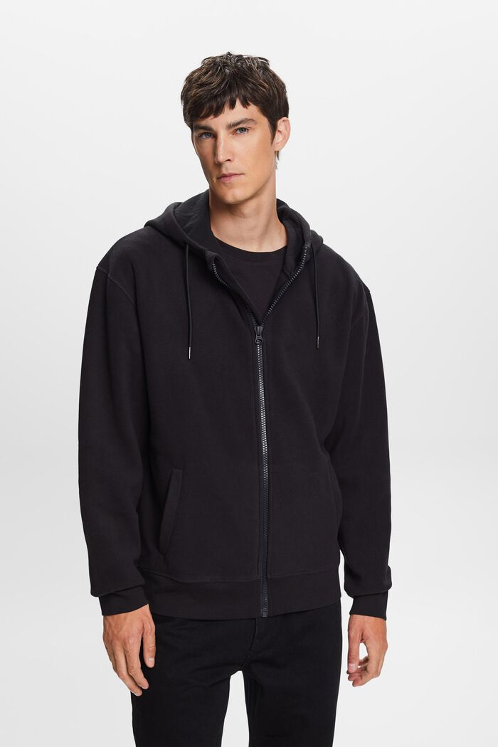 Hooded Fleece Sweatshirt, BLACK, detail image number 1