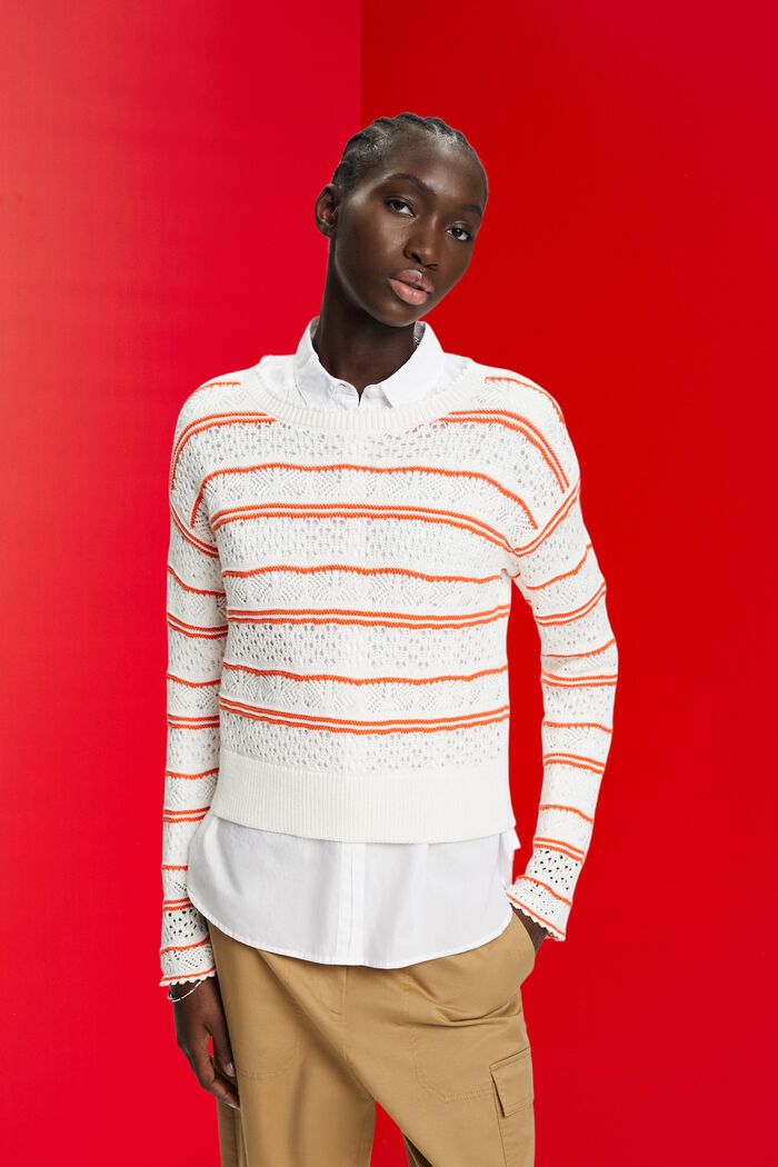 ESPRIT - Structured sustainable cotton jumper at our online shop