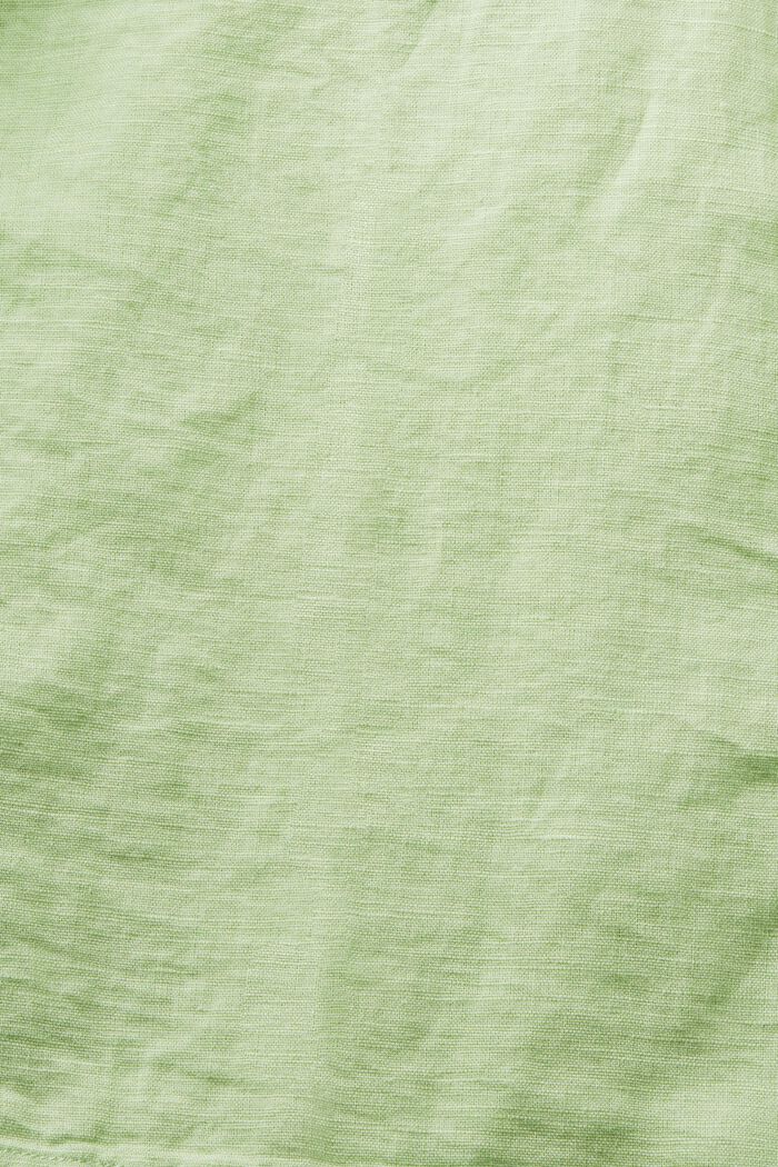 Cotton-Linen Shirt Blouse, LIGHT GREEN, detail image number 6