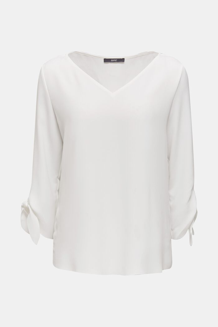 Stretch blouse with open edges, OFF WHITE, detail image number 5