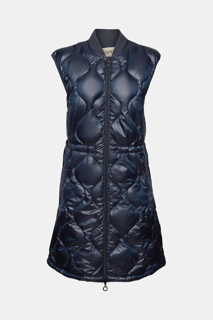 Longline quilted bodywarmer, NAVY, detail image number 6