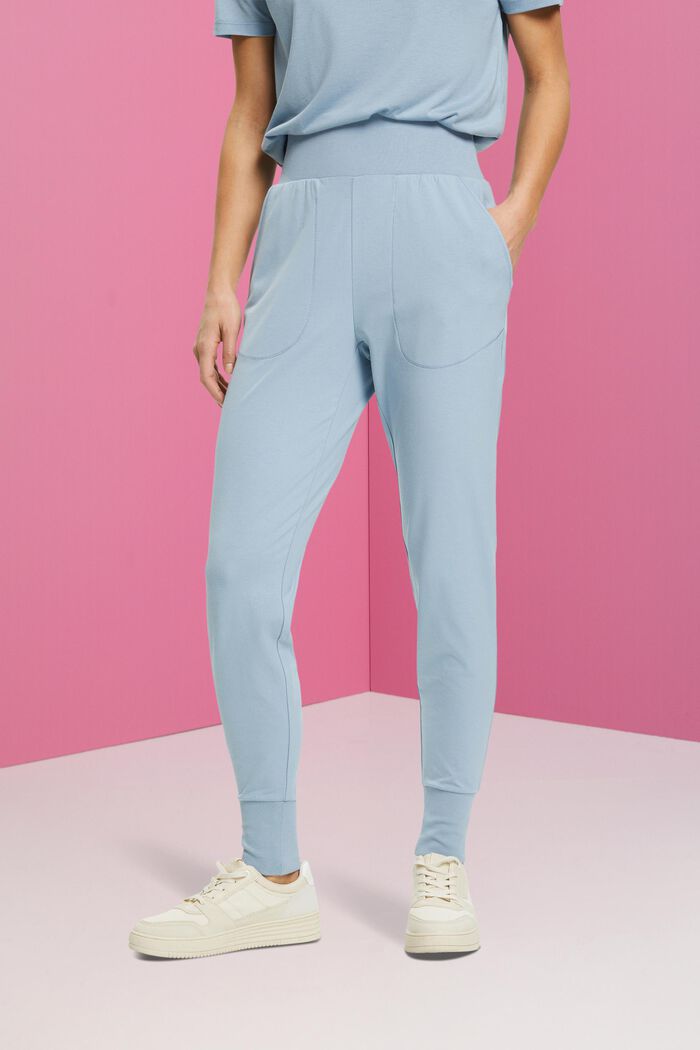 Cotton-jersey sports trousers, PASTEL BLUE, detail image number 0
