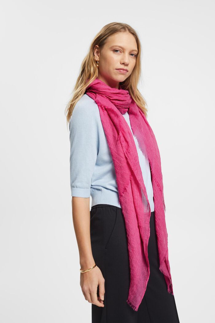 Scarf with crinkle effect, PINK FUCHSIA, detail image number 2