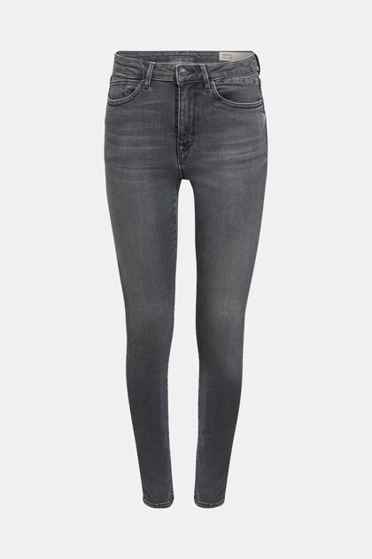 Mid-rise cashmere-touch stretch jeans, GREY MEDIUM WASHED, overview