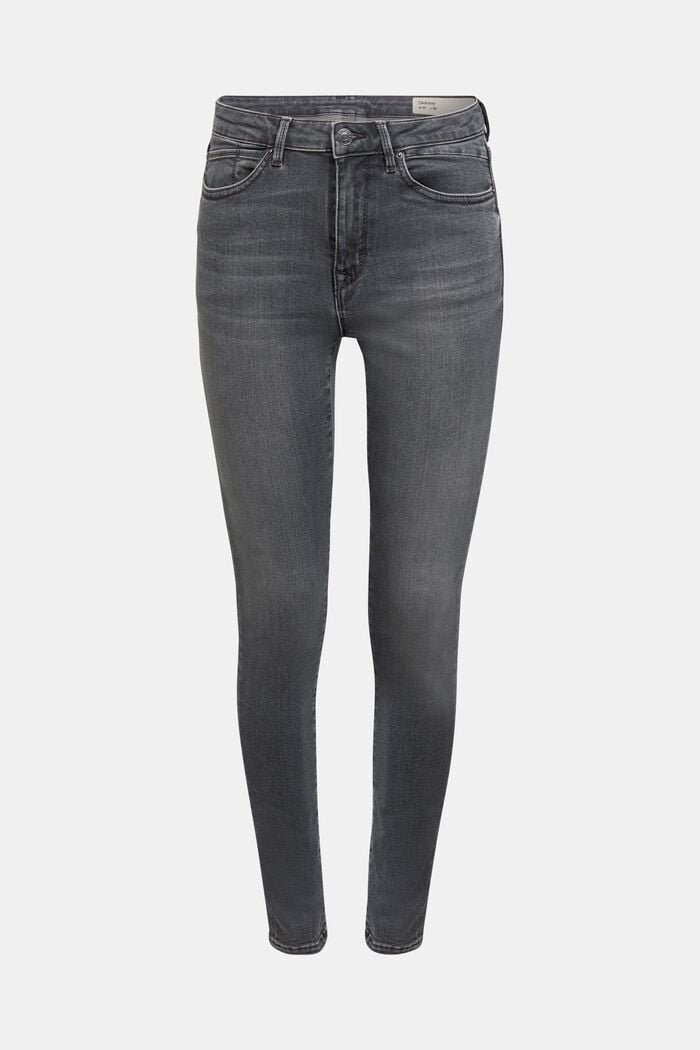 Mid-rise cashmere-touch stretch jeans, GREY MEDIUM WASHED, detail image number 0