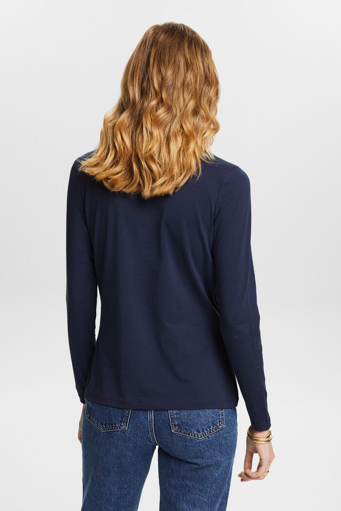 Roll Neck Long Sleeve Top, NAVY, detail image number 2