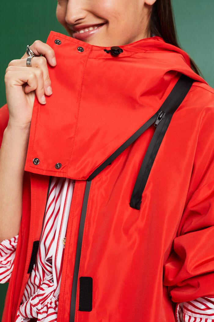 Detachable Hooded Coat, RED, detail image number 3