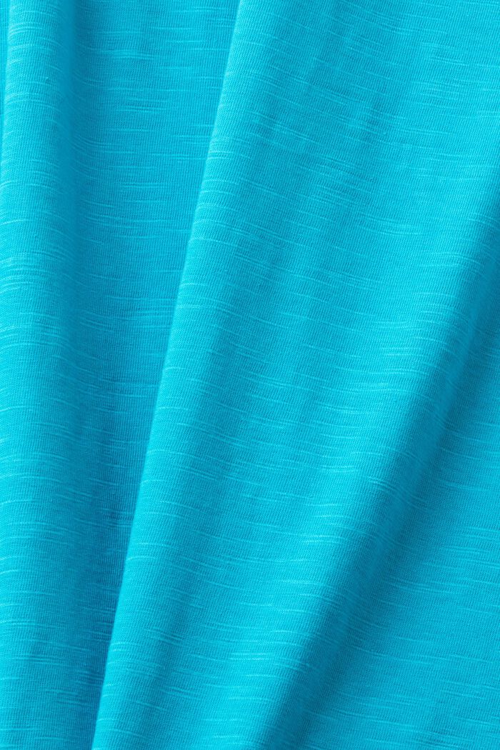 Cotton t-shirt with breast pocket, AQUA GREEN, detail image number 5
