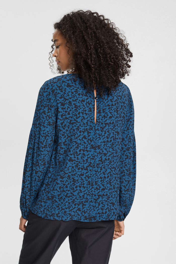 Patterned viscose blouse, PETROL BLUE, detail image number 3