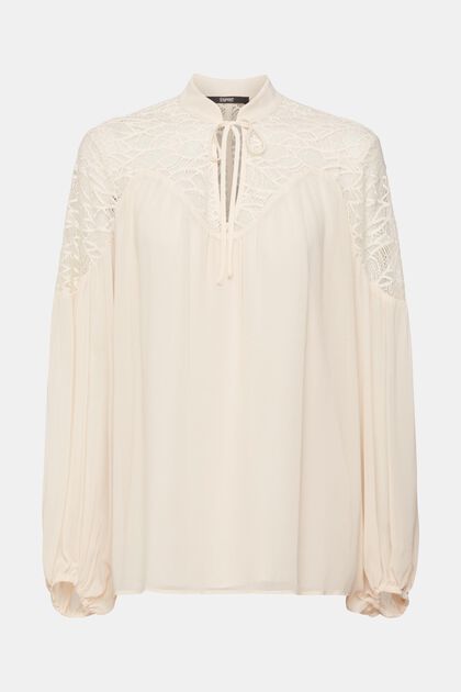 Chiffon blouse with lace