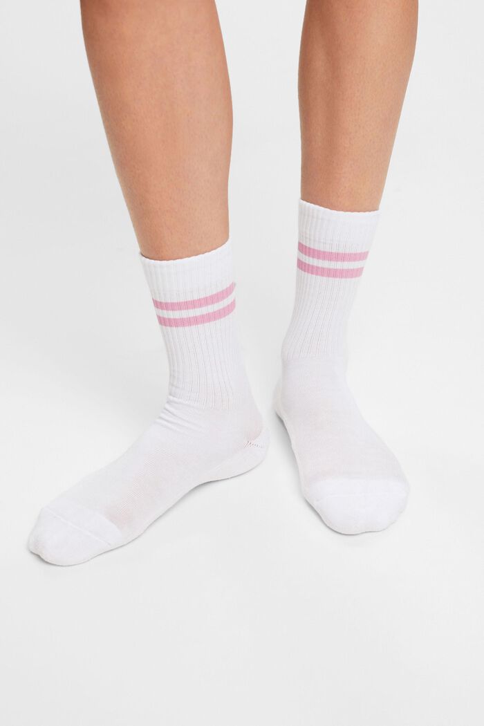 2-Pack Tennis Striped Socks, WHITE, detail image number 1