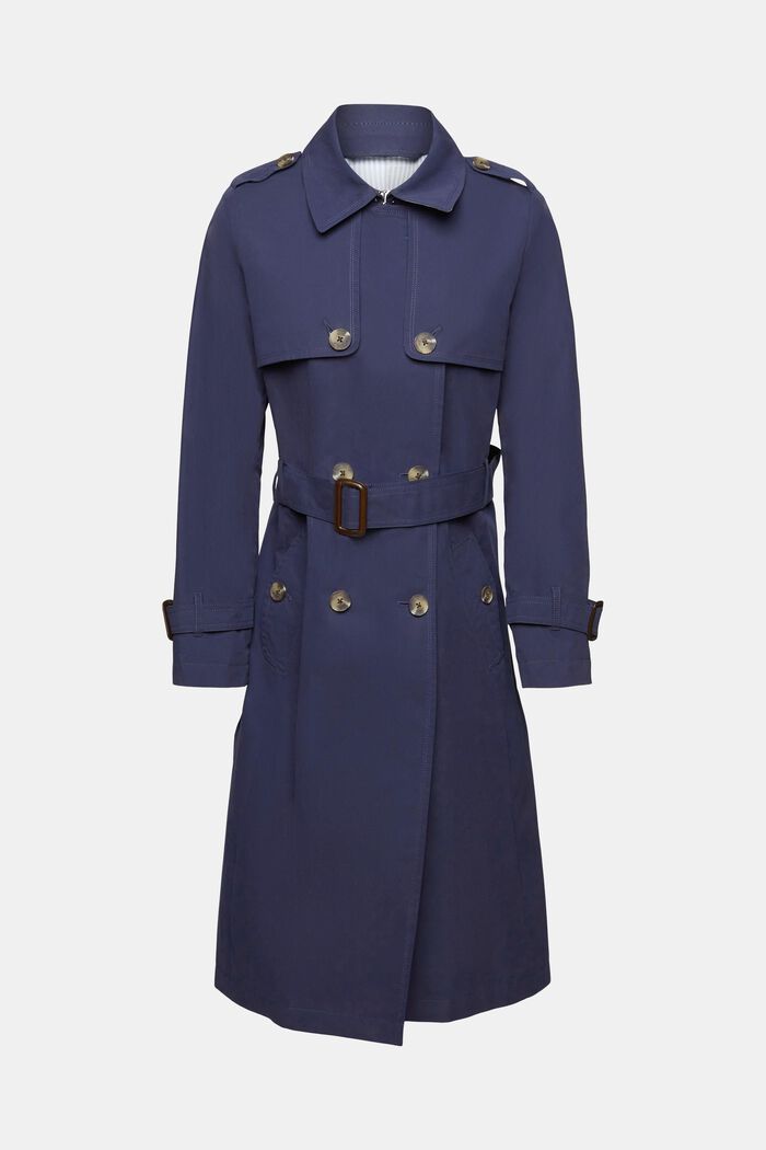 Double-breasted trench coat with belt, NAVY, detail image number 6