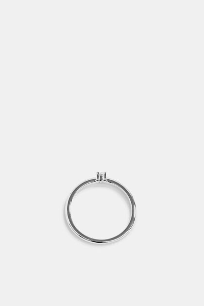 Ring with zirconia, sterling silver