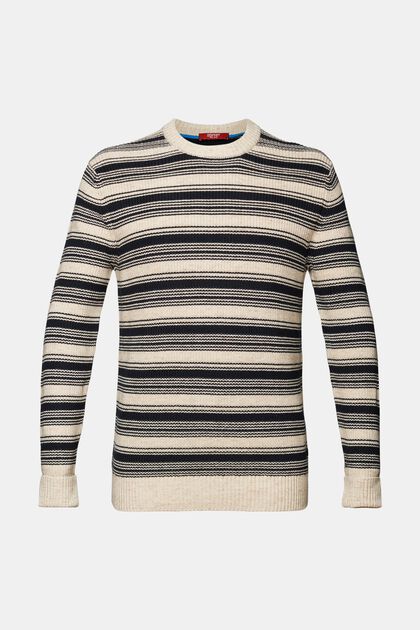 Striped crewneck jumper, 100% cotton