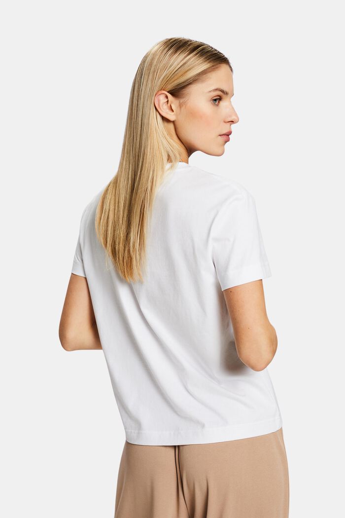 Pima Cotton Crewneck T-Shirt, WHITE, detail image number 2