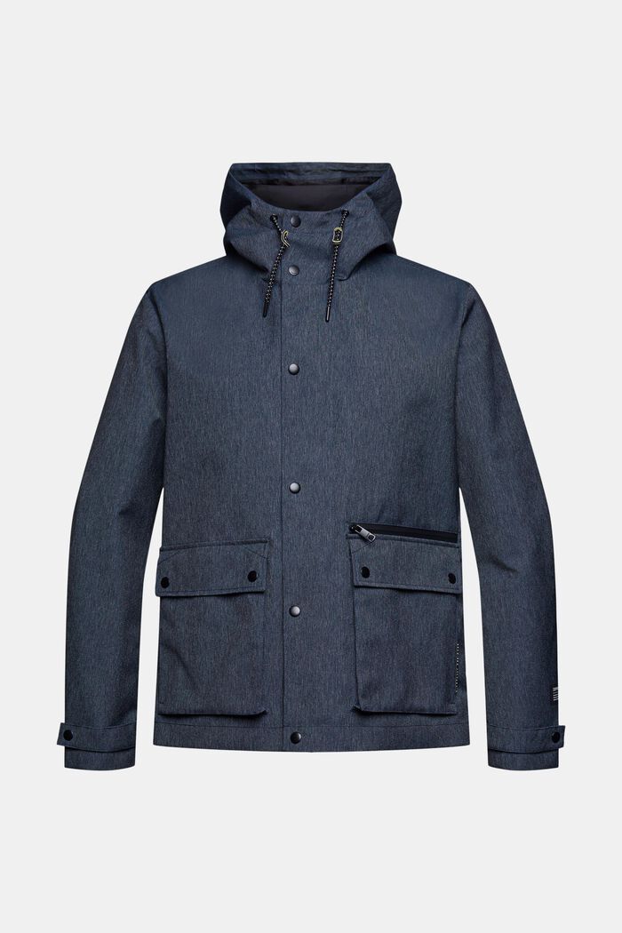 Made of recycled material: denim-effect outdoor jacket