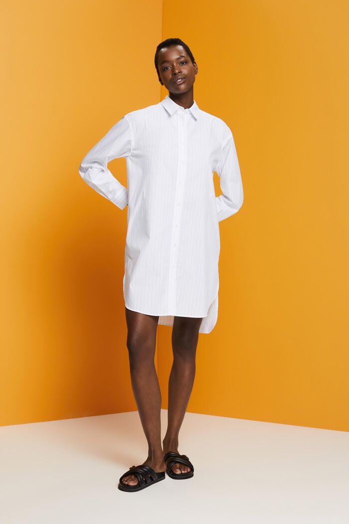 Pinstriped shirt dress, 100% cotton, WHITE, detail image number 5