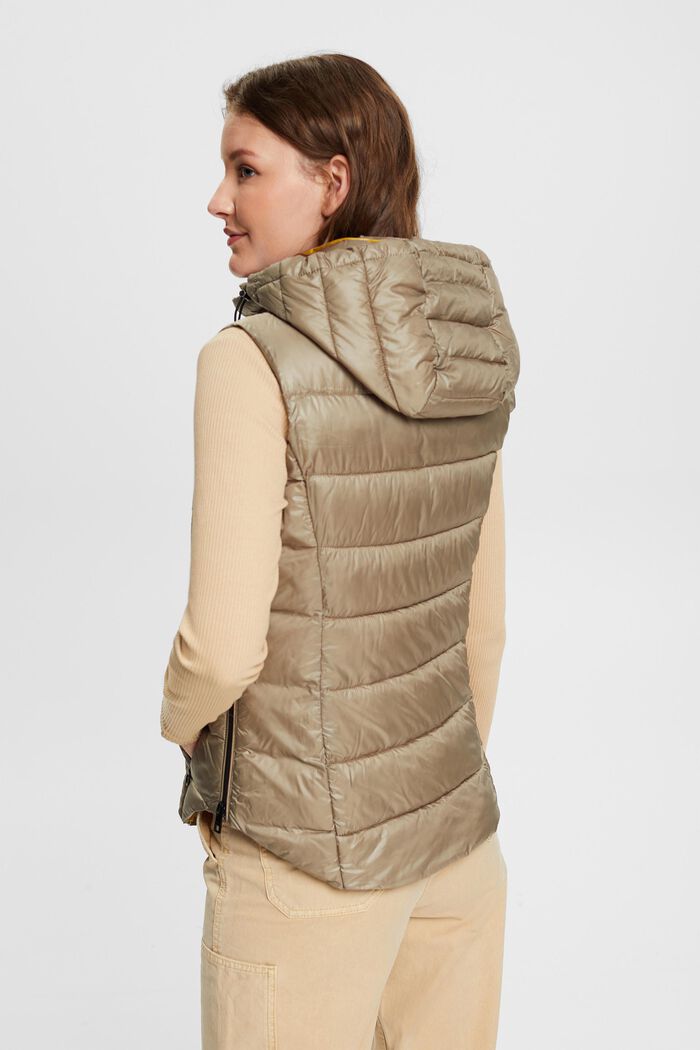 Body warmer with a detachable hood, PALE KHAKI, detail image number 3