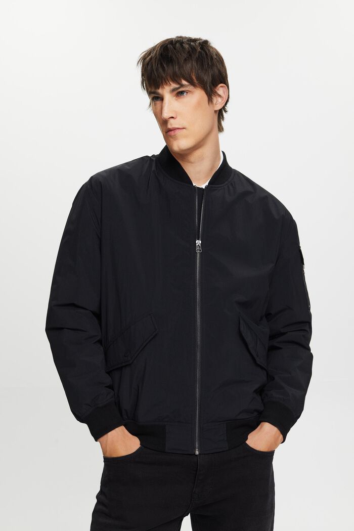 Recycled: bomber-style jacket, BLACK, detail image number 0