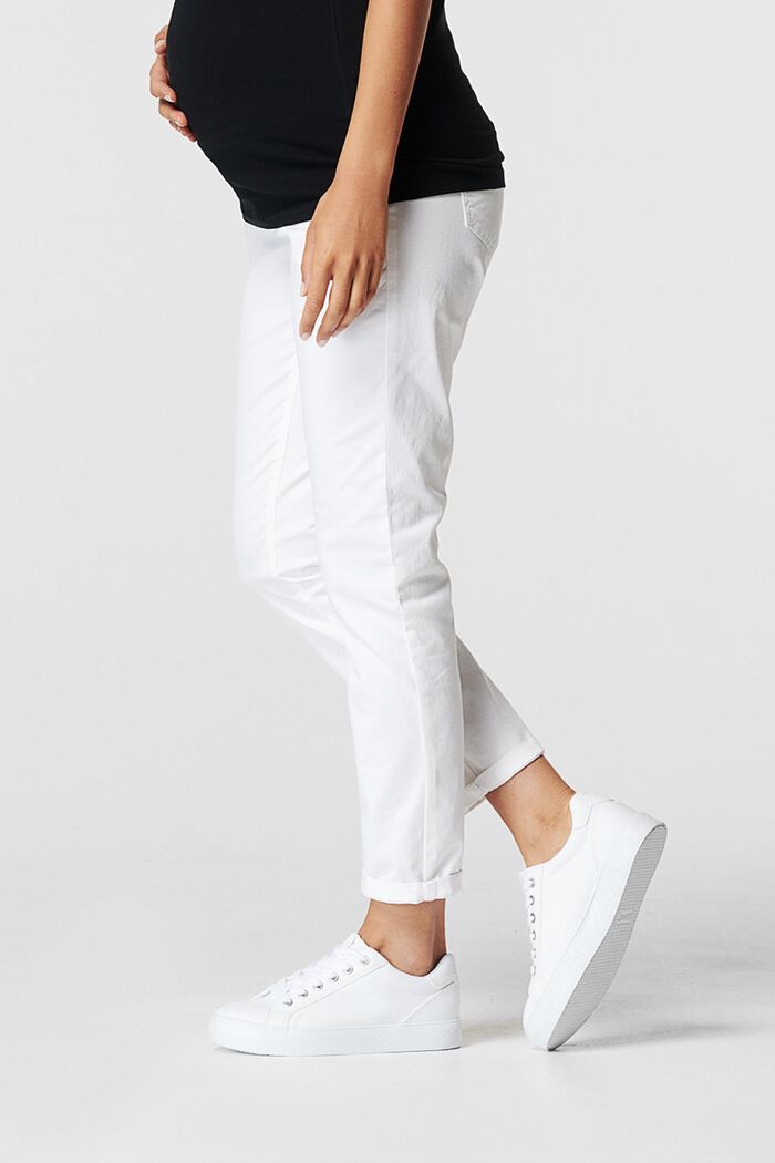 Trousers with over-bump waistband, BRIGHT WHITE, detail image number 2