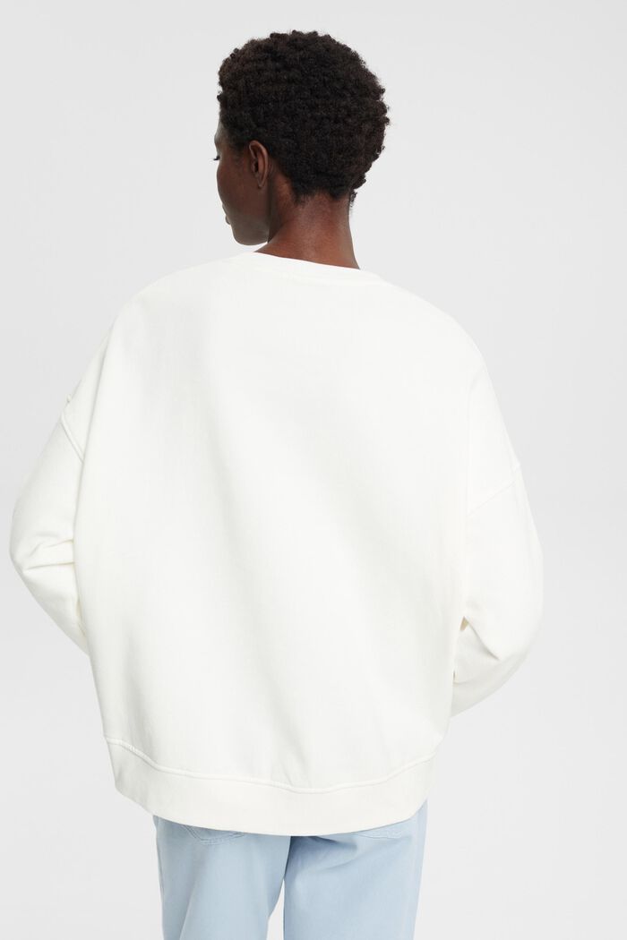 Sweatshirt with embroidered sleeve logo, OFF WHITE, detail image number 3