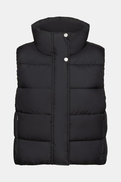 Cropped, quilted body-warmer