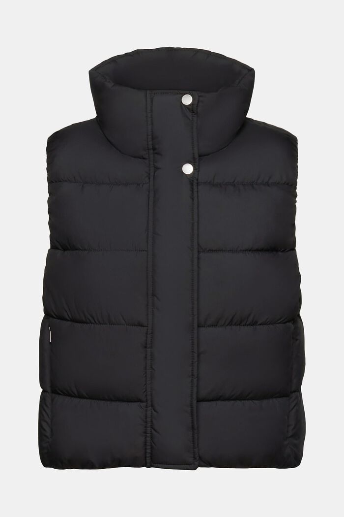 Cropped, quilted body-warmer, BLACK, detail image number 5