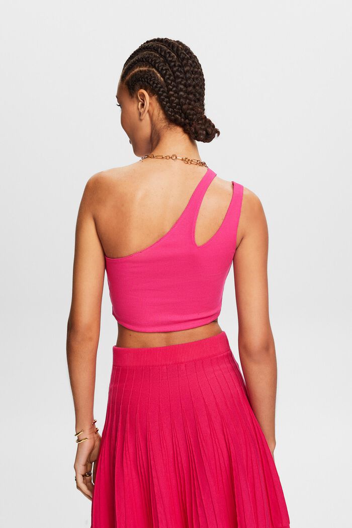 One-Shoulder Cropped Top, PINK FUCHSIA, detail image number 2