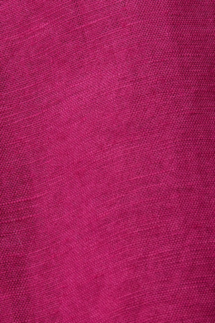 Linen-Cotton Blend Shirt, DARK PINK, detail image number 4