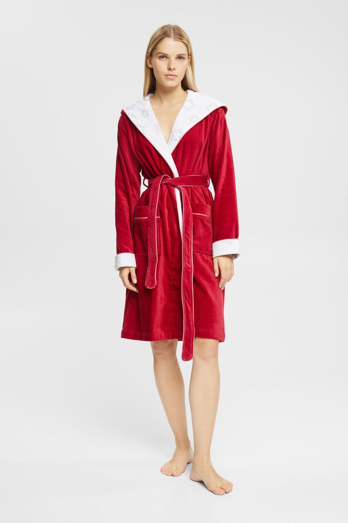 ESPRIT - Hooded bathrobe with star print at our online shop