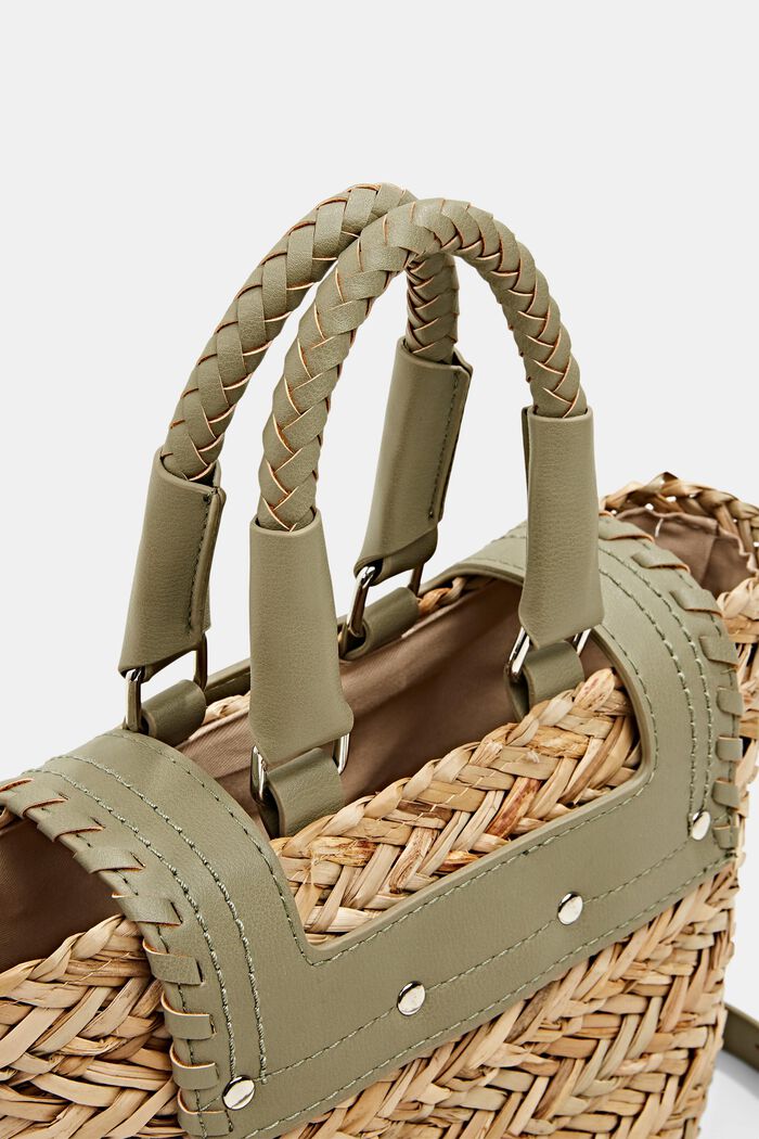 Bag made of woven straw, LIGHT KHAKI, detail image number 2