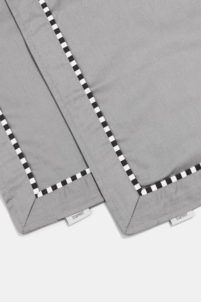 Double pack of place mats with striped piping, ANTHRACITE, detail image number 3
