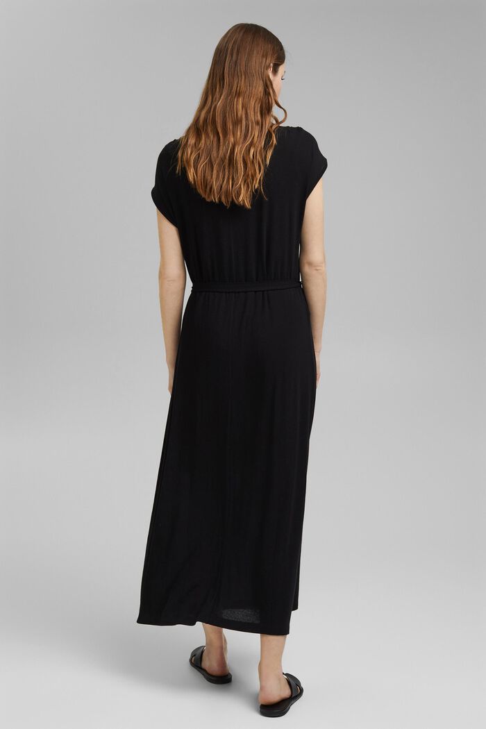 Jersey maxi dress made of LENZING™ ECOVERO™, BLACK, detail image number 2