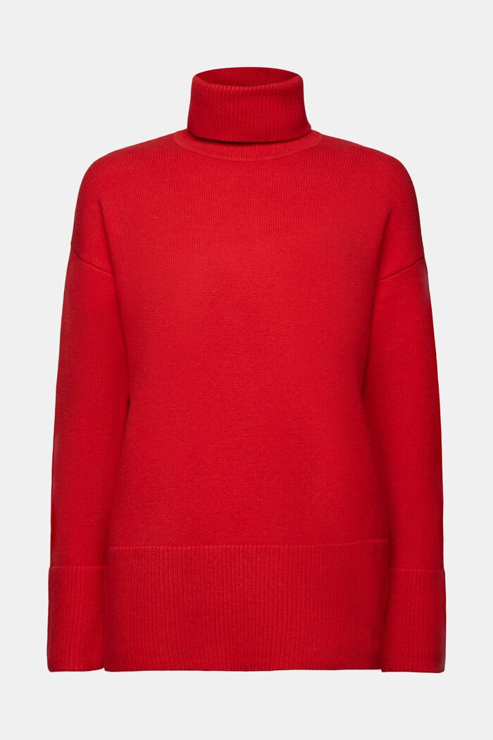 Turtleneck Sweater, DARK RED, detail image number 6