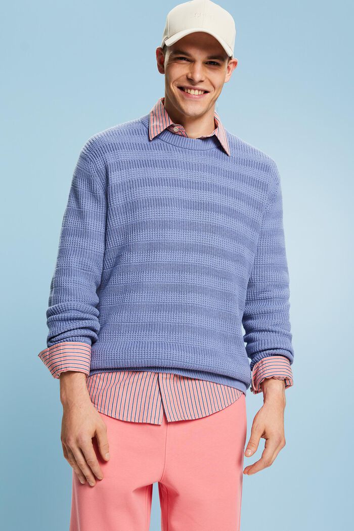 Structured Crewneck Sweater, BLUE LAVENDER, detail image number 1