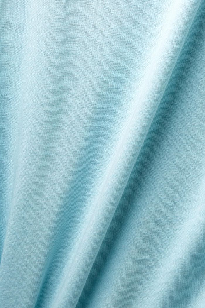 T-shirt with chest print, 100% cotton, LIGHT TURQUOISE, detail image number 5