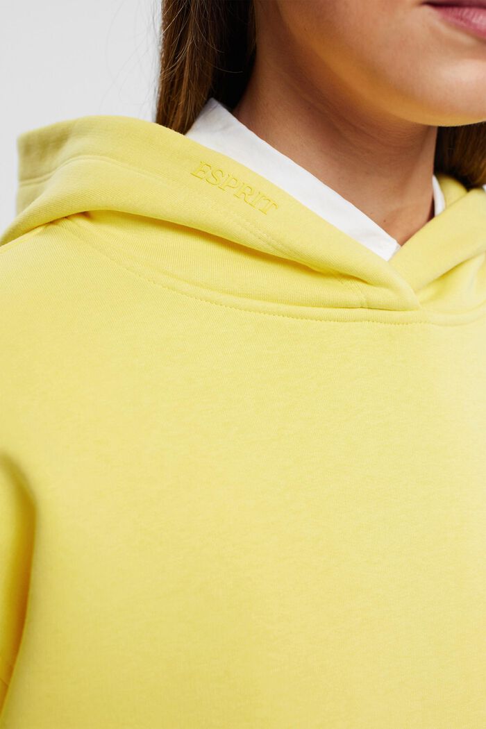 Embroidered Logo Hoodie, LIGHT YELLOW, detail image number 2