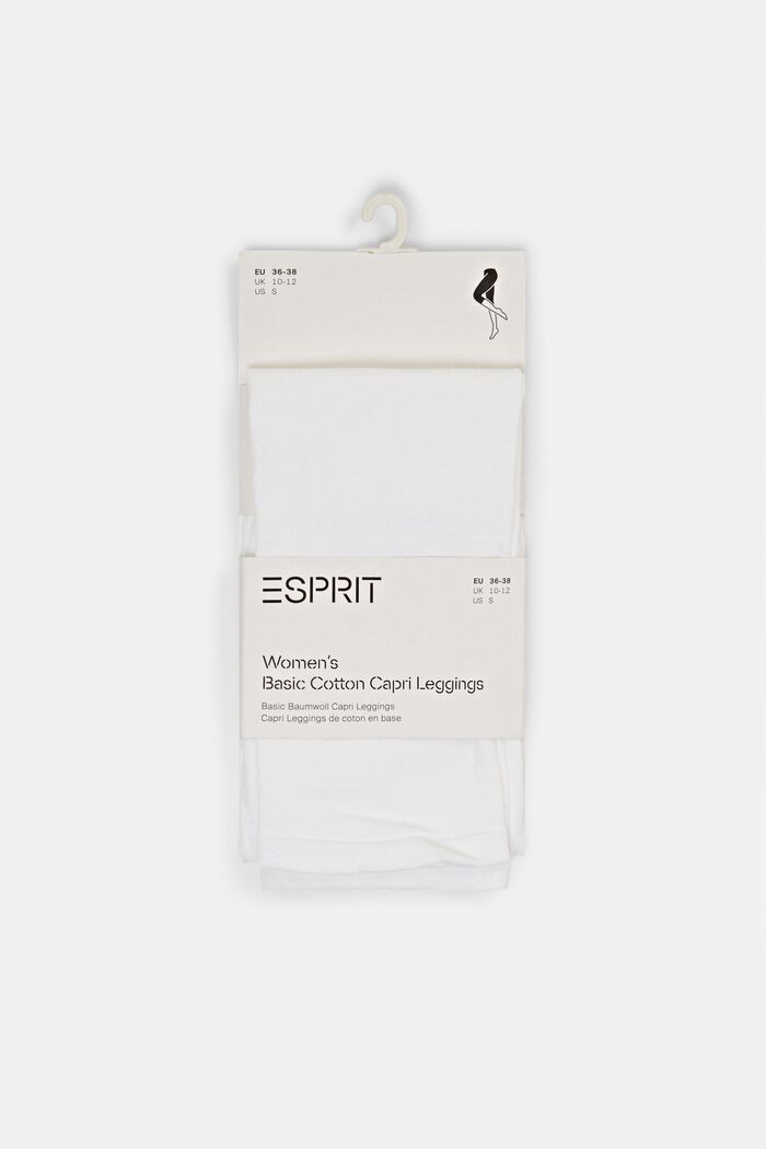 Semi-opaque capri leggings, WHITE, detail image number 2