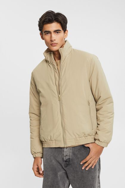 Puffer jacket with stand-up collar
