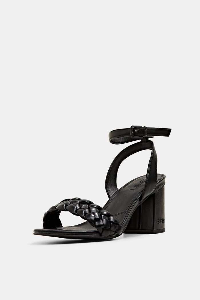 Sandals with a block heel, BLACK, detail image number 2