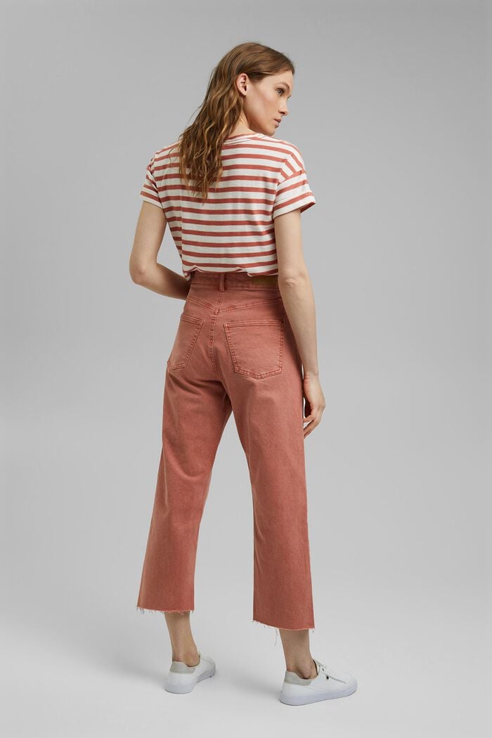 Relaxed 7/8-length trousers in a garment-washed look, organic cotton, BLUSH, detail image number 3