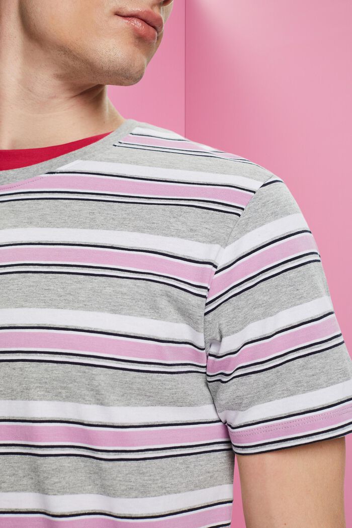 Sustainable cotton striped T-shirt, LILAC, detail image number 2