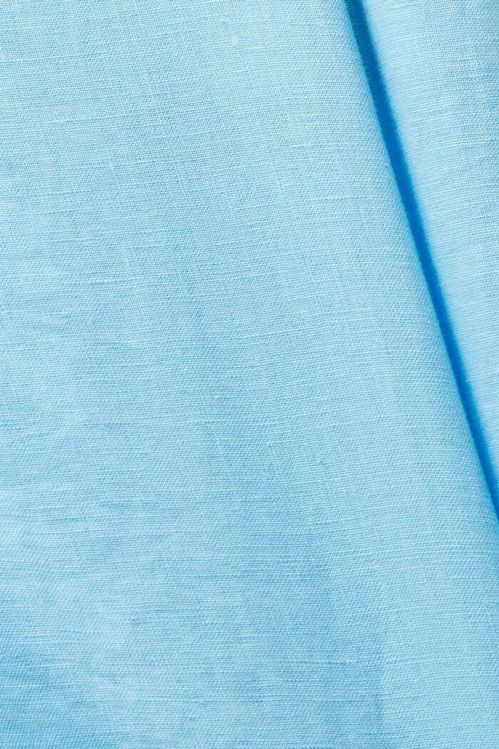Linen A-Line Midi Skirt, LIGHT TURQUOISE, detail image number 6
