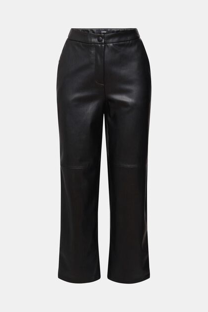 Cropped faux leather pants