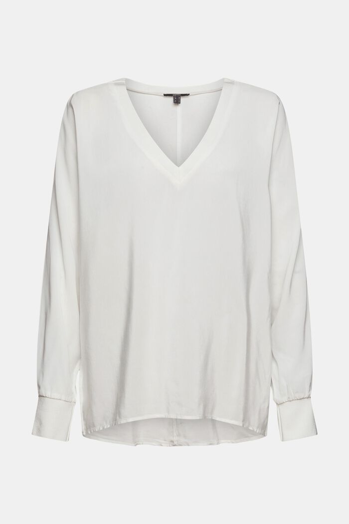 Blouse with LENZING™ ECOVERO™, OFF WHITE, overview