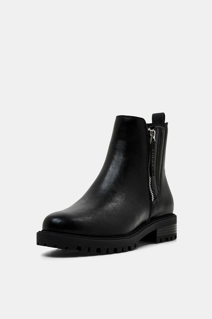 Vegan: faux leather ankle boots, BLACK, detail image number 2