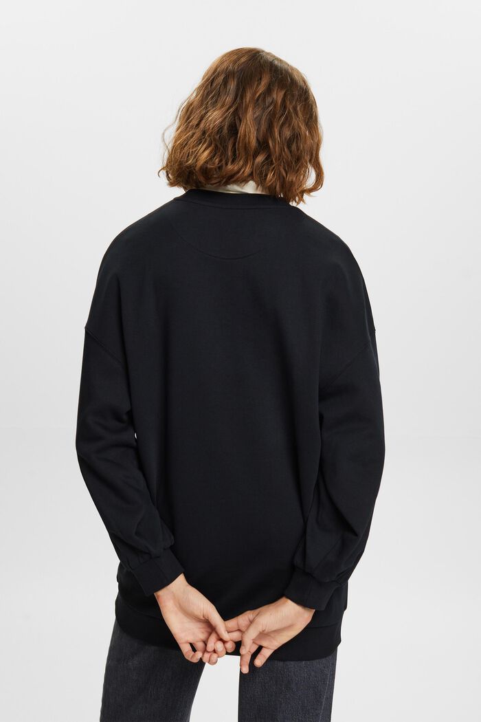 Fleece Crewneck Sweatshirt, BLACK, detail image number 4